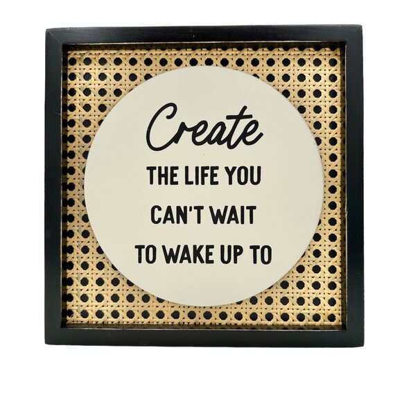 Primitives by Kathy Inset Box Sign 10 x 10 x 2 Black Create Life NEW - Picture 1 of 5